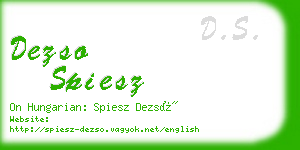dezso spiesz business card